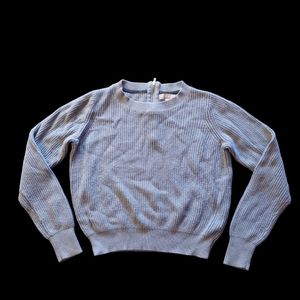 Banana Republic Grey Cropped Zipper Detail Sweater, Size Medium